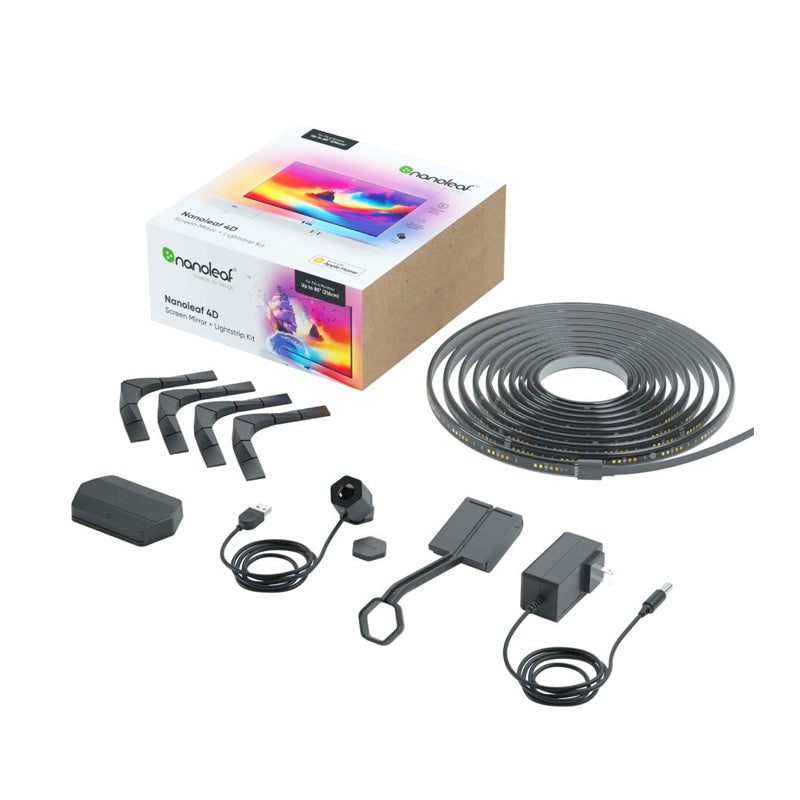 Nanoleaf 4D Screen Mirror + LED Light Strip 4M Kit For TVs & Monitors Up to 65″ (165cm) - Black Nanoleaf 4D Screen Mirror + LED Light Strip 4M Kit For TVs & Monitors Up to 65″ (165cm) - Black